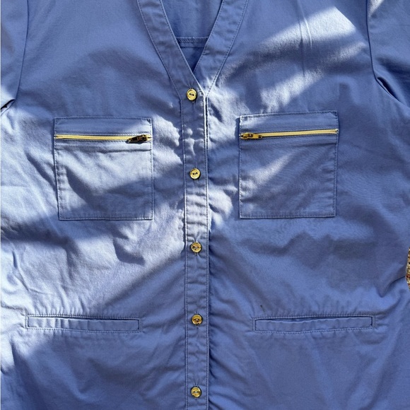 Jaanuu’s Sky Blue Button-Down Scrub Set - Picture 9 of 12